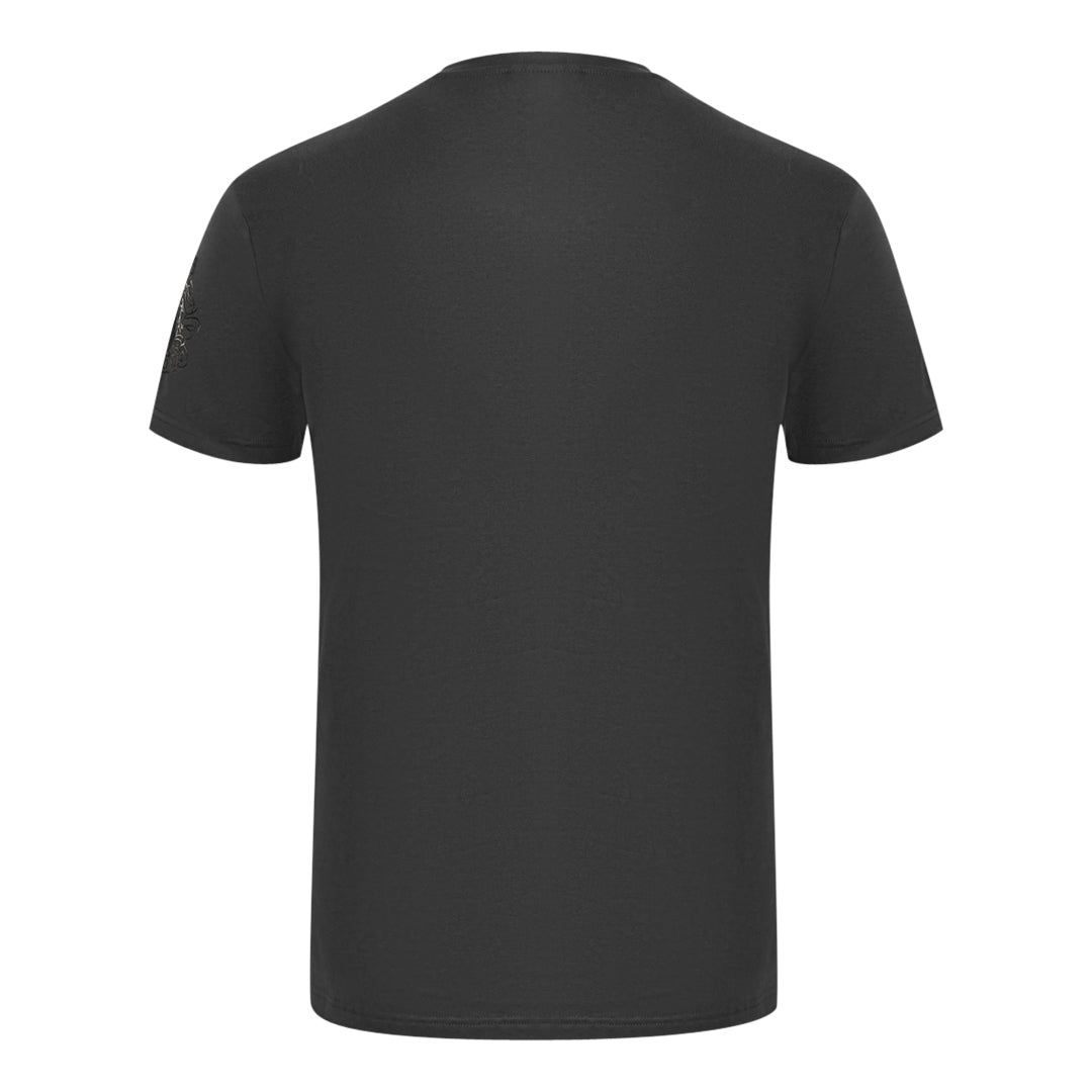 Aquascutum Brand Embossed Logo Black T-Shirt