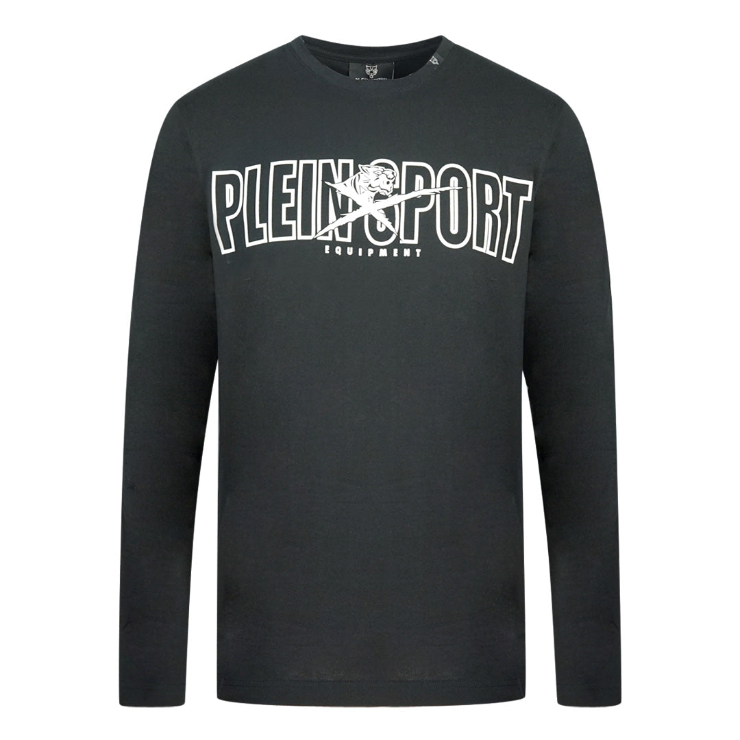 Plein Sport Bold Branded Logo Black Long Sleeved T-Shirt Philipp Plein Sport