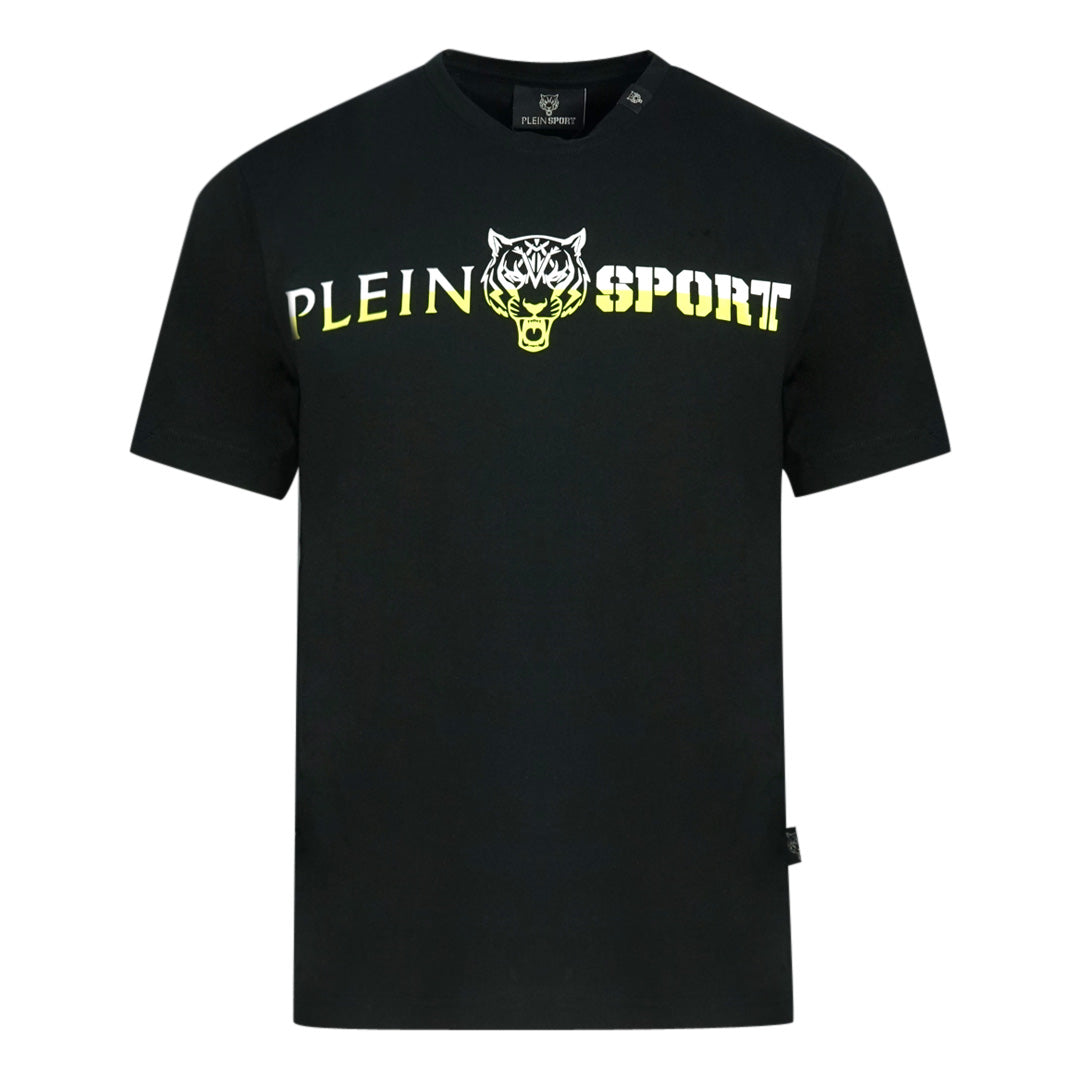 Plein Sport Yellow Bold Split Logo Black T-Shirt Philipp Plein Sport