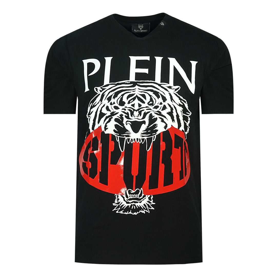 Plein Sport Large Tiger Bite Logo Black T-Shirt Philipp Plein Sport
