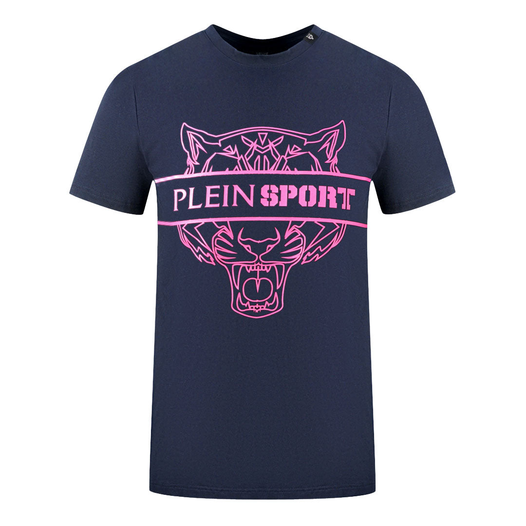 Plein Sport Tigerhead Bold Logo Navy Blue T-Shirt Plein Sport