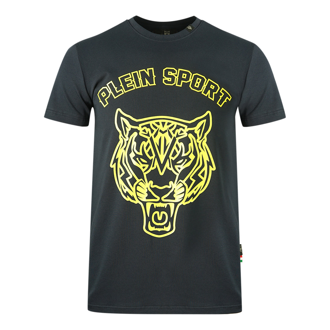 Plein Sport Large Stencil Tiger Logo Navy T-Shirt Plein Sport