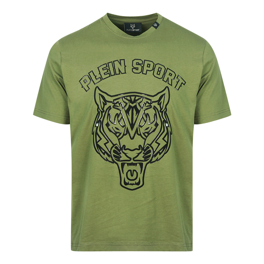 Plein Sport Tiger Head Logo Green T-Shirt Philipp Plein Sport