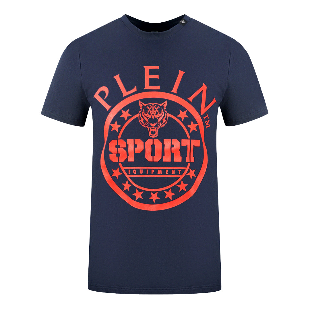 Plein Sport Large Circle Logo Navy Blue T-Shirt - XKX LONDON
