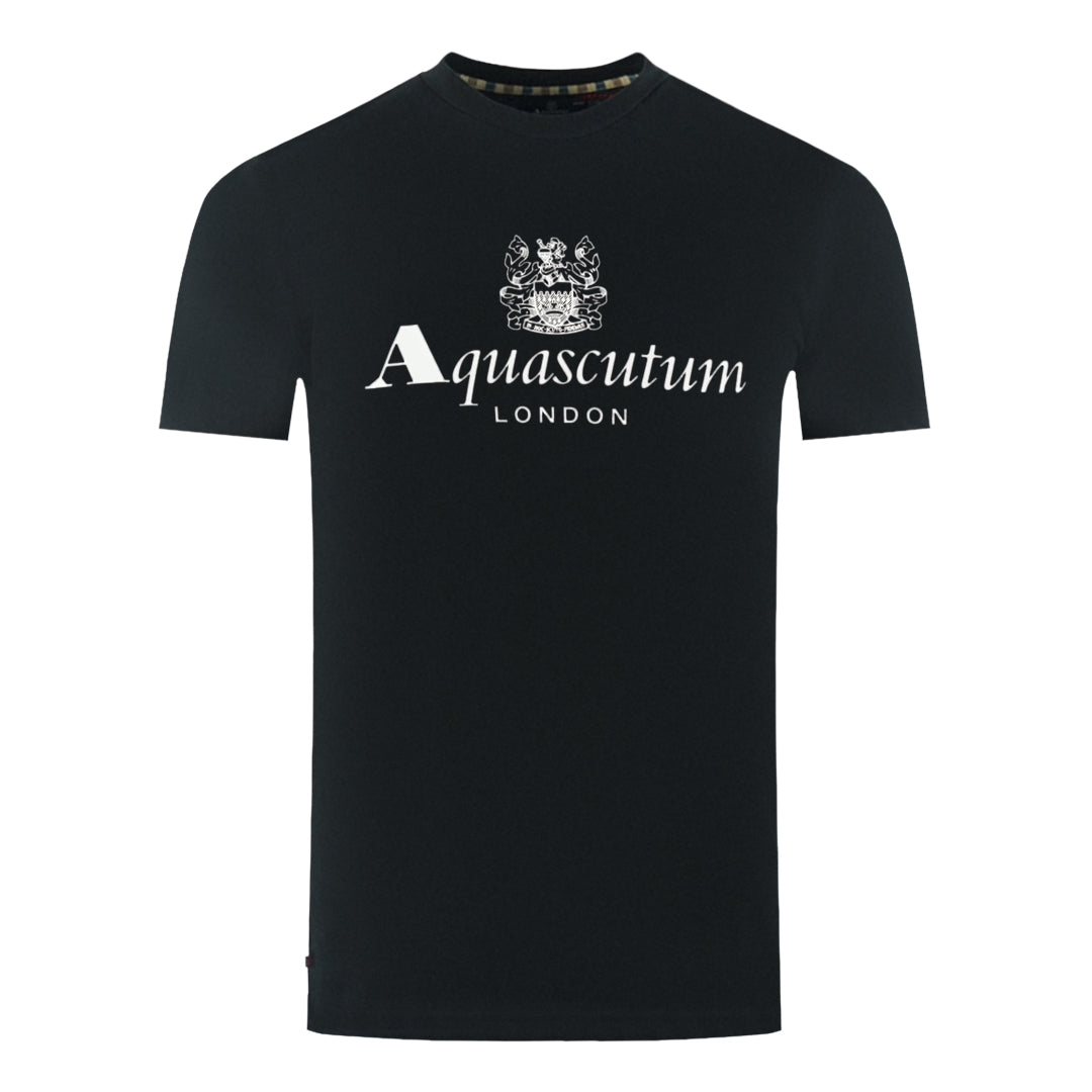 Aquascutum London Aldis Brand Logo Black T-Shirt