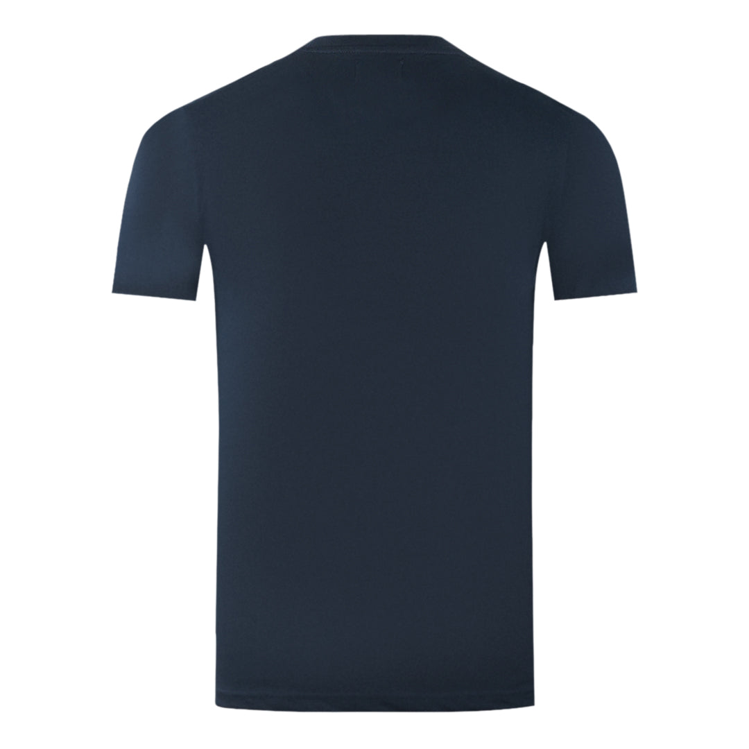 Aquascutum London Aldis Brand Logo On Chest Navy Blue T-Shirt