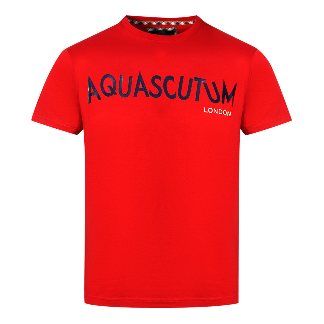 Aquascutum Distorted Logo Red T-Shirt