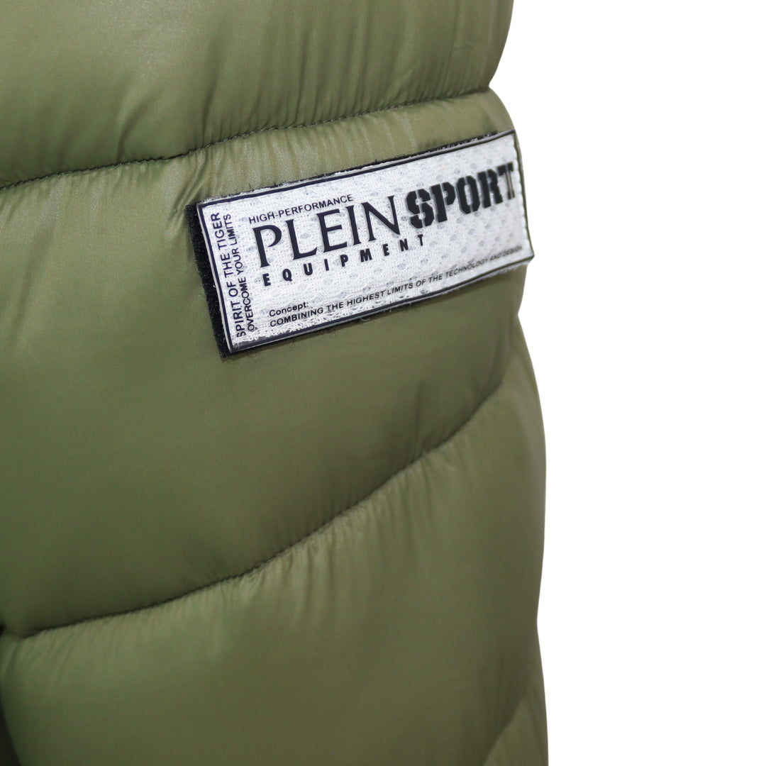 Plein Sport Padded Bold Logo Green Jacket
