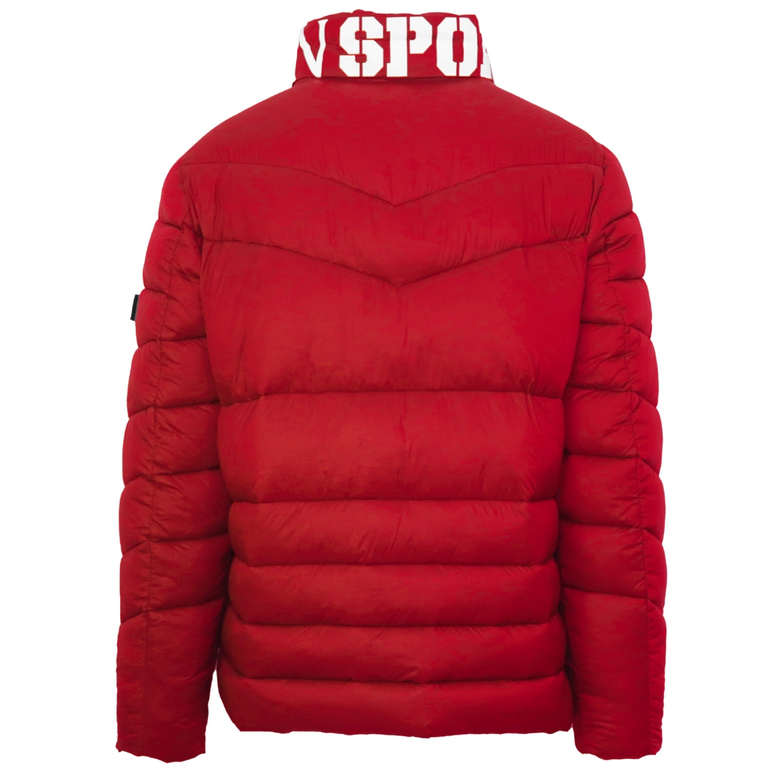 Plein Sport Padded Bold Logo Red Jacket - XKX LONDON