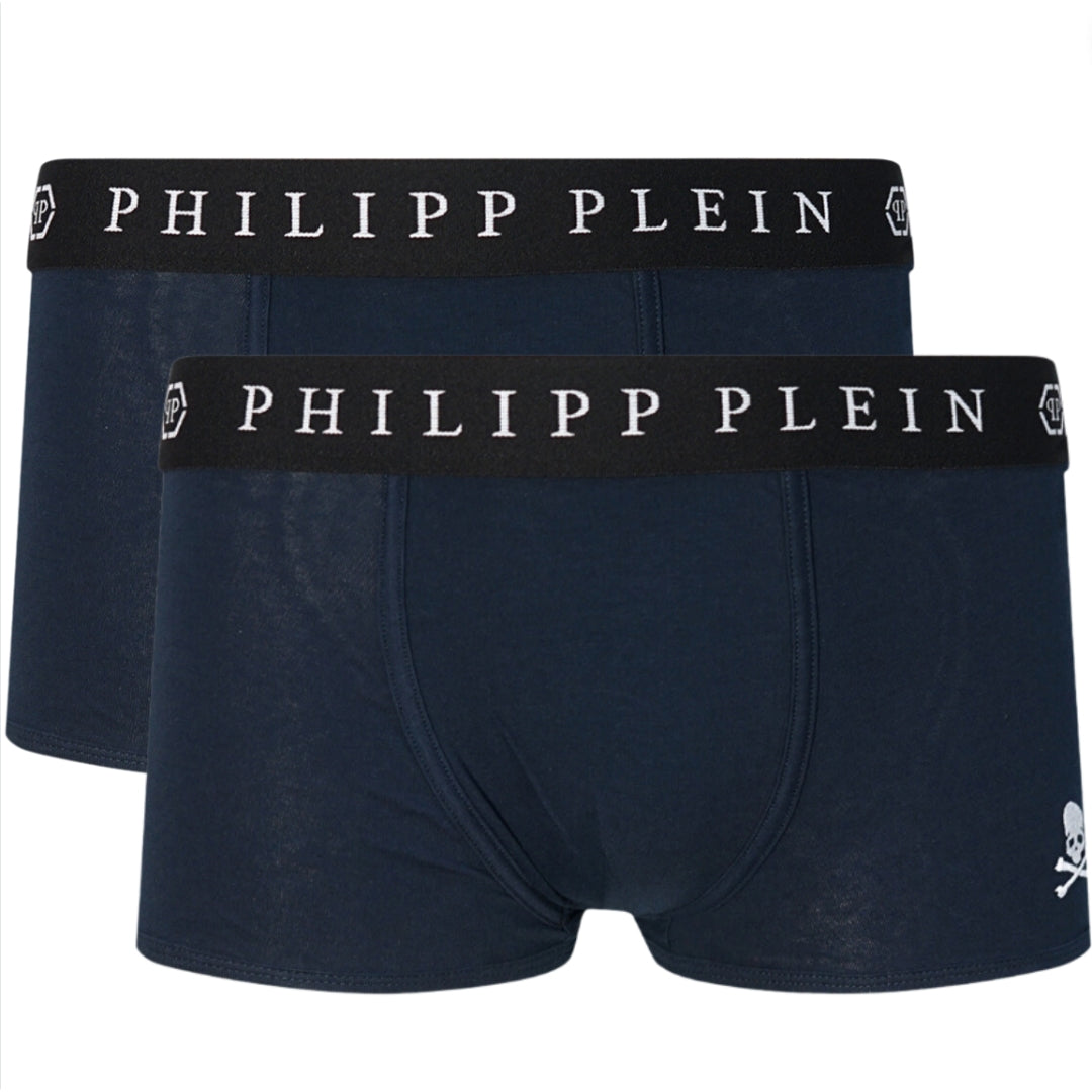 Philipp Plein Skull Logo Navy Blue Boxer Shorts Two Pack Philipp Plein