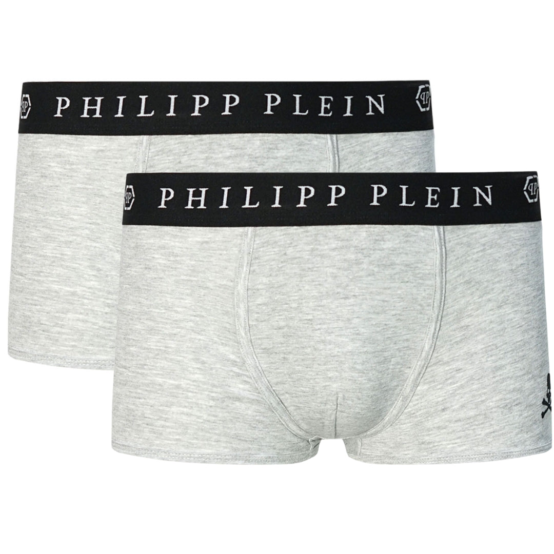 Philipp Plein Skull Logo Grey Boxer Shorts Two Pack Philipp Plein
