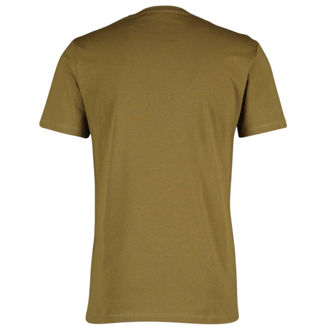 Balmain Brand Embossed Logo Khaki Green T-Shirt Balmain
