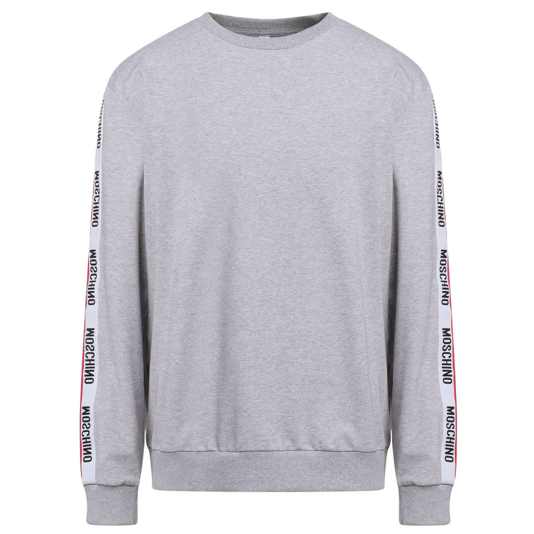 Moschino Underwear Logo Taped Shoulder Grey Sweatshirt - XKX LONDON