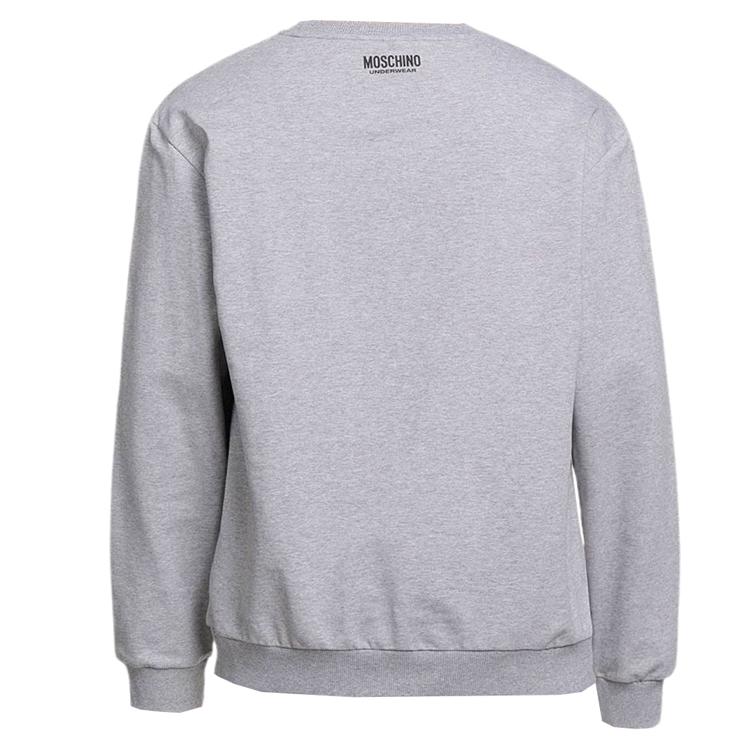 Moschino Underwear Logo Taped Shoulder Grey Sweatshirt - XKX LONDON