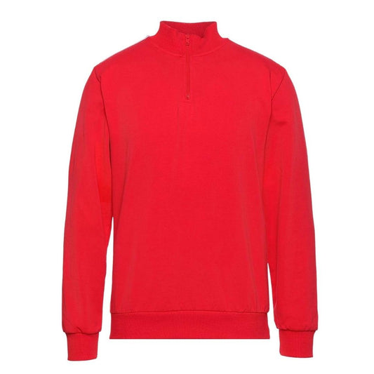 Moschino Quarter Zip Tape Logo Red Sweater - XKX LONDON