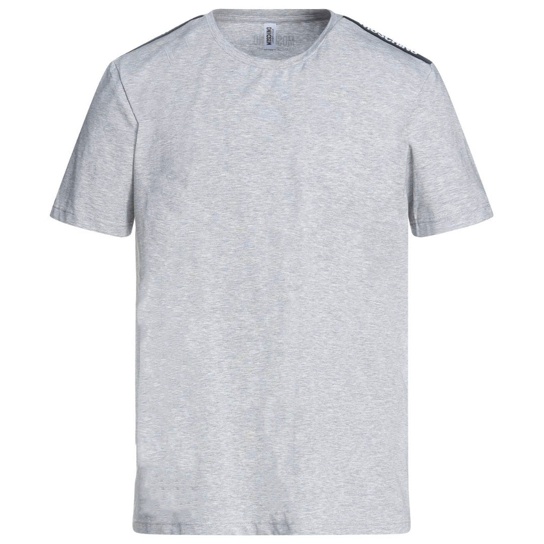Moschino Brand Tape Logo Grey T-Shirt - XKX LONDON