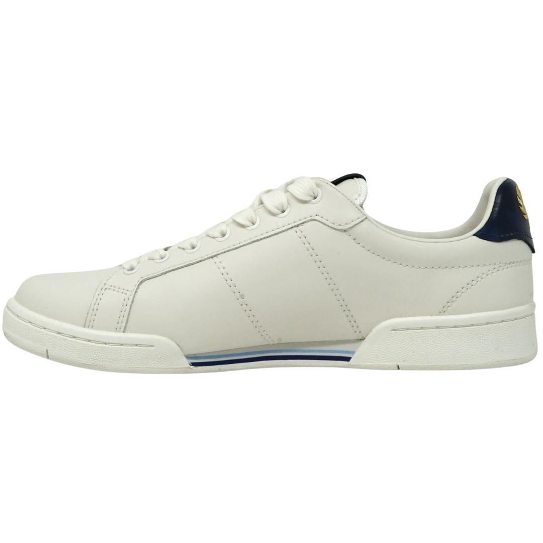 Fred Perry B1272 303 White Leather Trainers - XKX LONDON