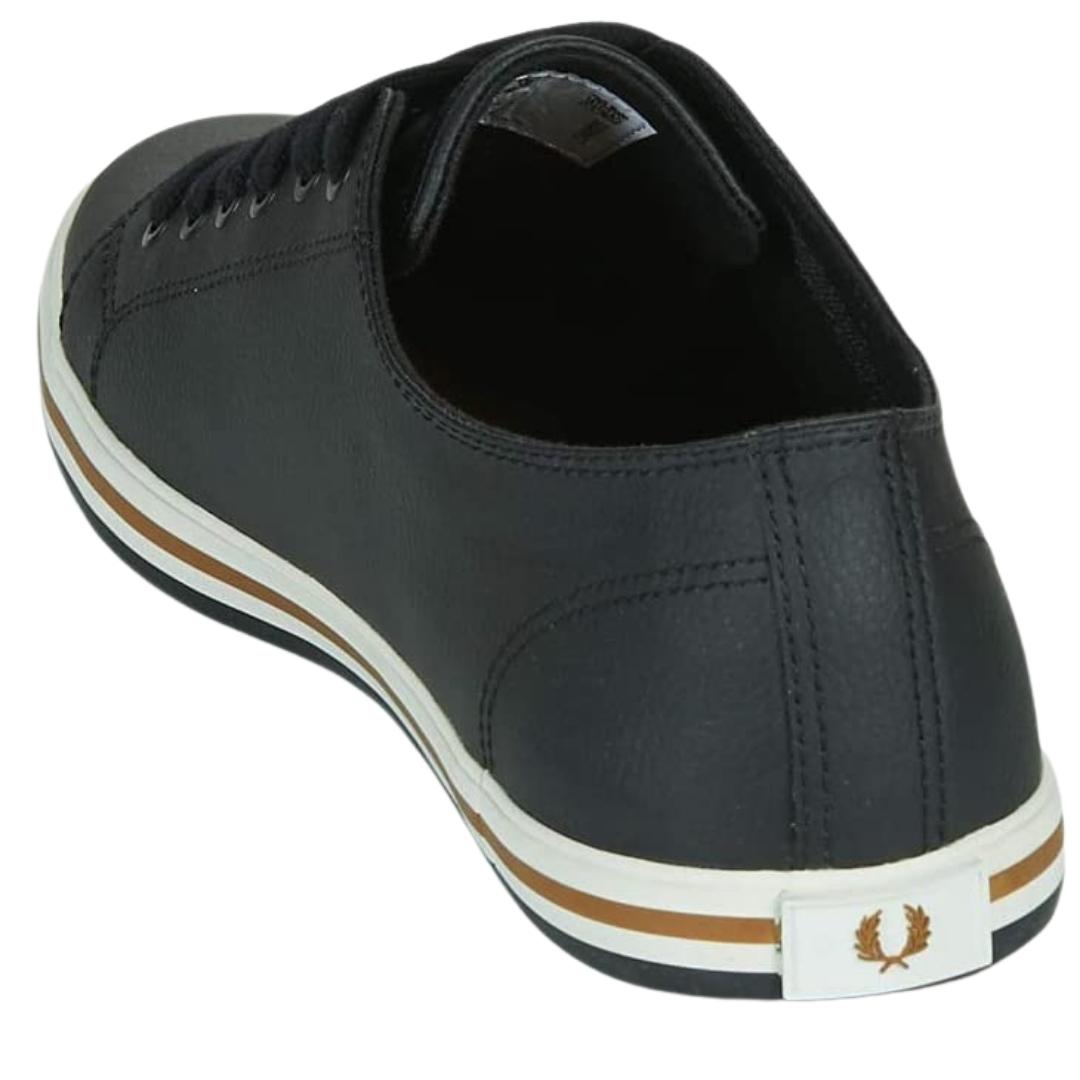 Fred Perry Kingston Leather B7163 253 Black Trainers - XKX LONDON