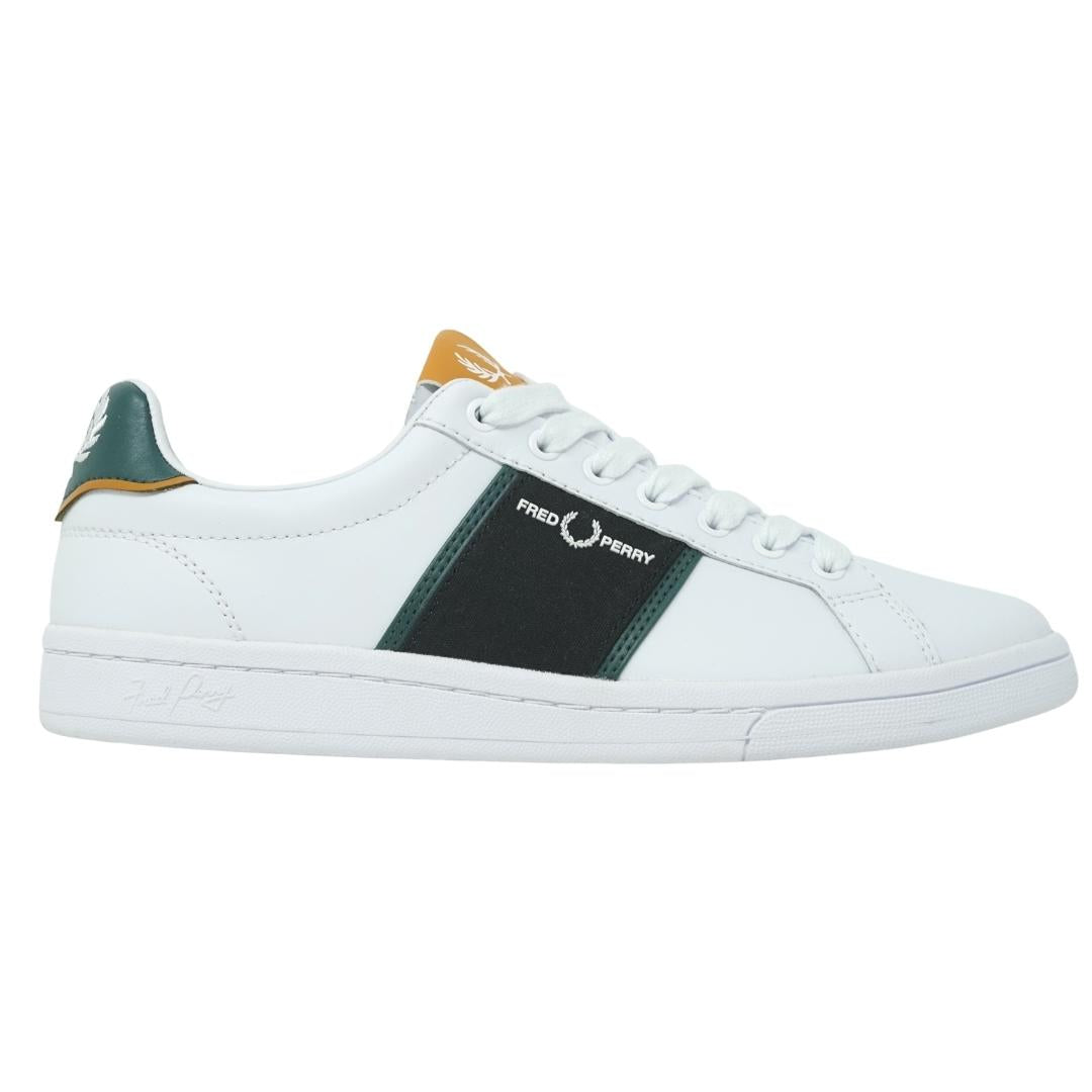 Fred Perry B721 Leather Canvas Mens White Trainers Fred Perry