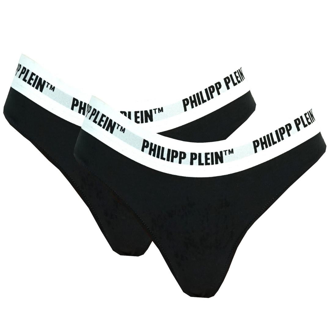 Philipp Plein DUPP01 99 Black Underwear Thongs Two Pack
