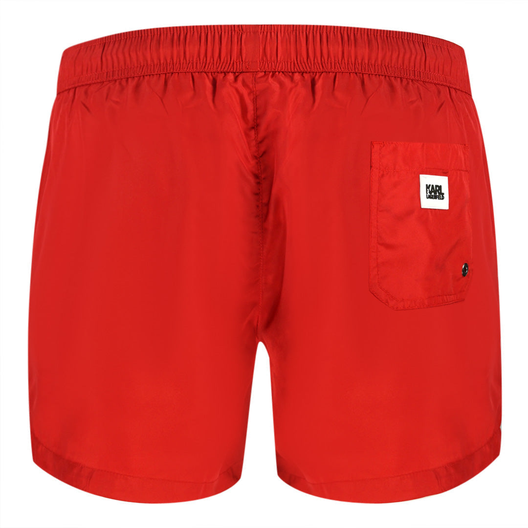 Karl Lagerfeld Block Logo Red Swim Shorts