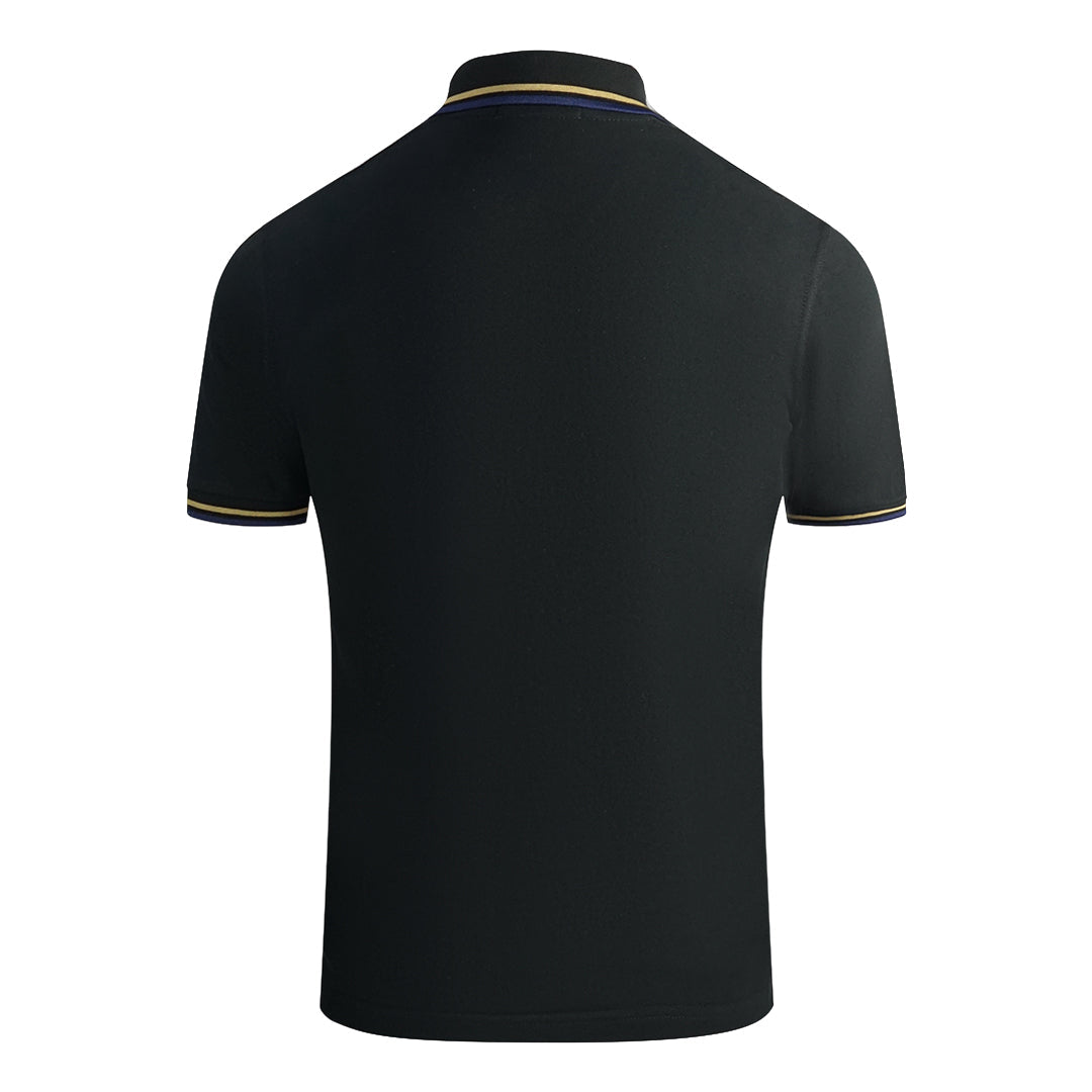 Fred Perry Yellow and Blue Tipped Black Polo Shirt Fred Perry