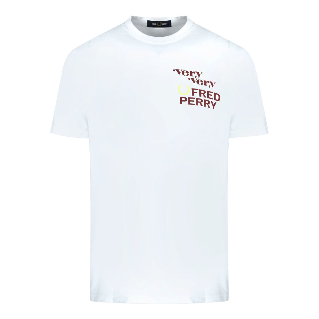 Fred Perry Very Very Logo White T-Shirt - XKX LONDON