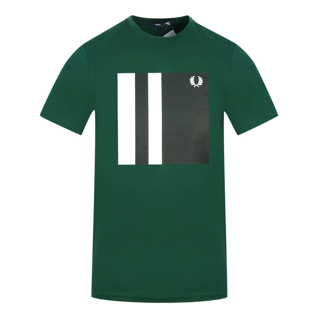 Fred Perry M8536 426 Tipped Graphic Green T-Shirt - XKX LONDON
