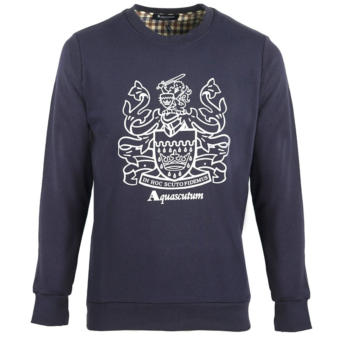 Aquascutum QMF001L0 03 Navy Sweatshirt - Style Centre Wholesale