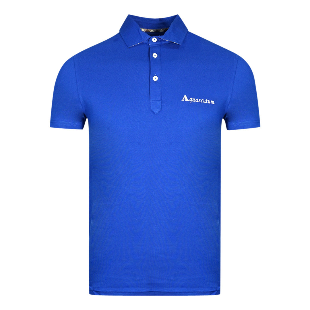 Aquascutum QMP021 81 Blue Polo Shirt - XKX LONDON