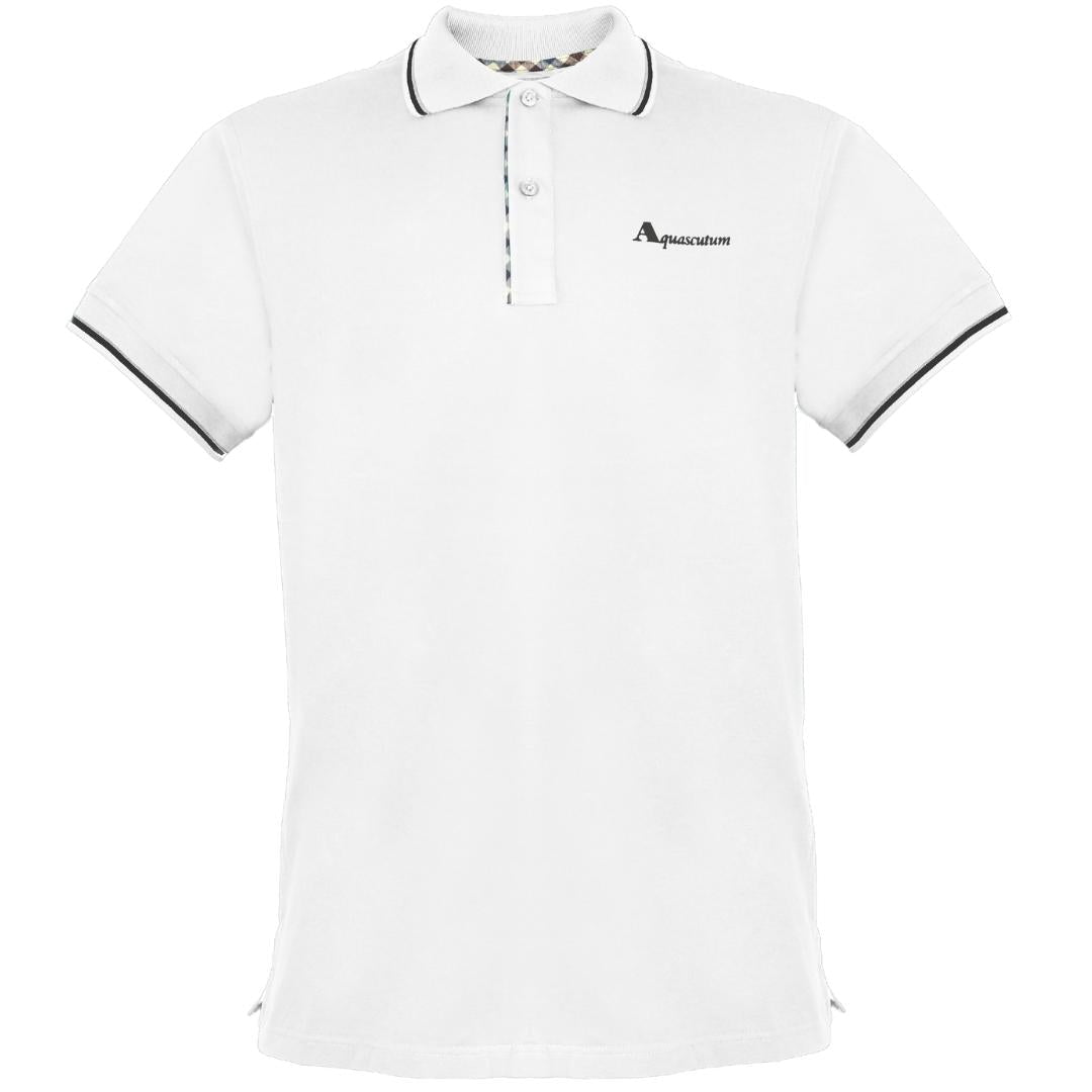 Aquascutum Tipped Sleeve White Polo Shirt - XKX LONDON