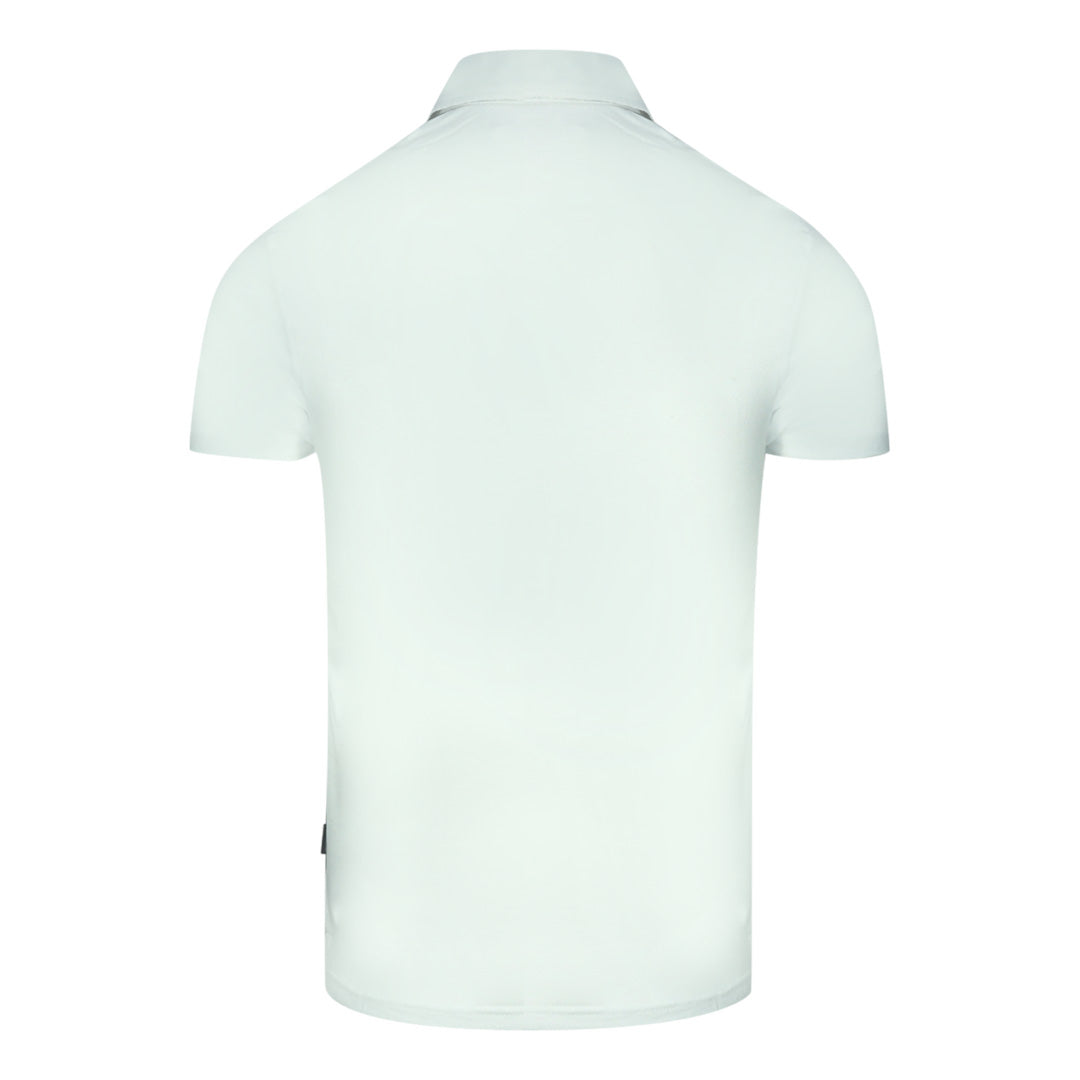 Aquascutum Aldis Crest Block Logo White Polo Shirt