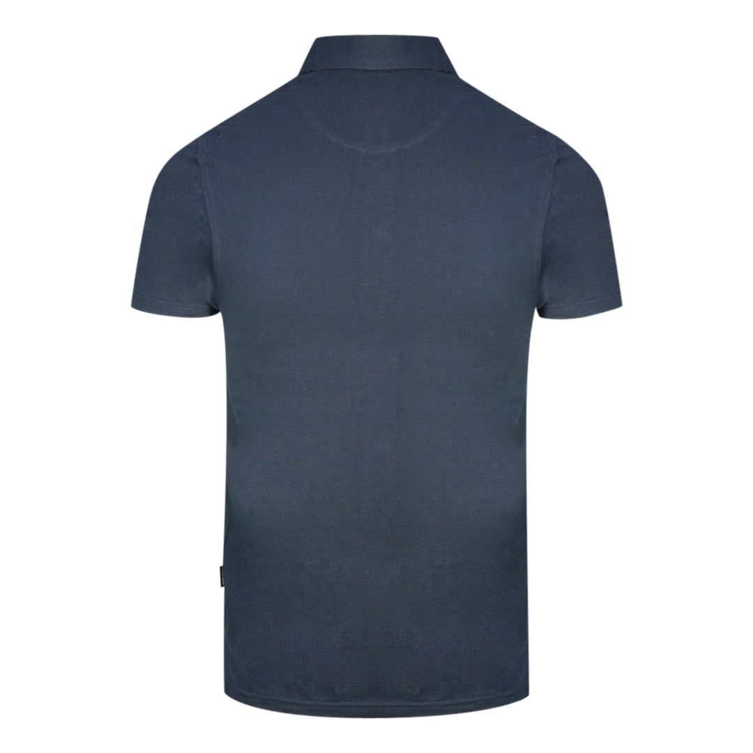 Aquascutum Aldis Crest Block Logo Navy Blue Polo Shirt