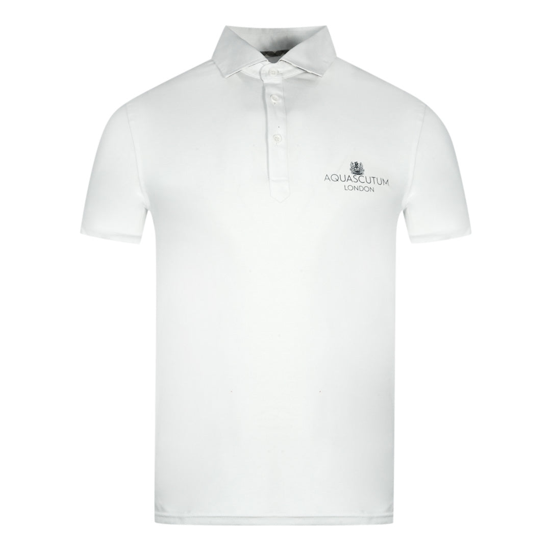 Aquascutum London Bold Logo White Polo Shirt