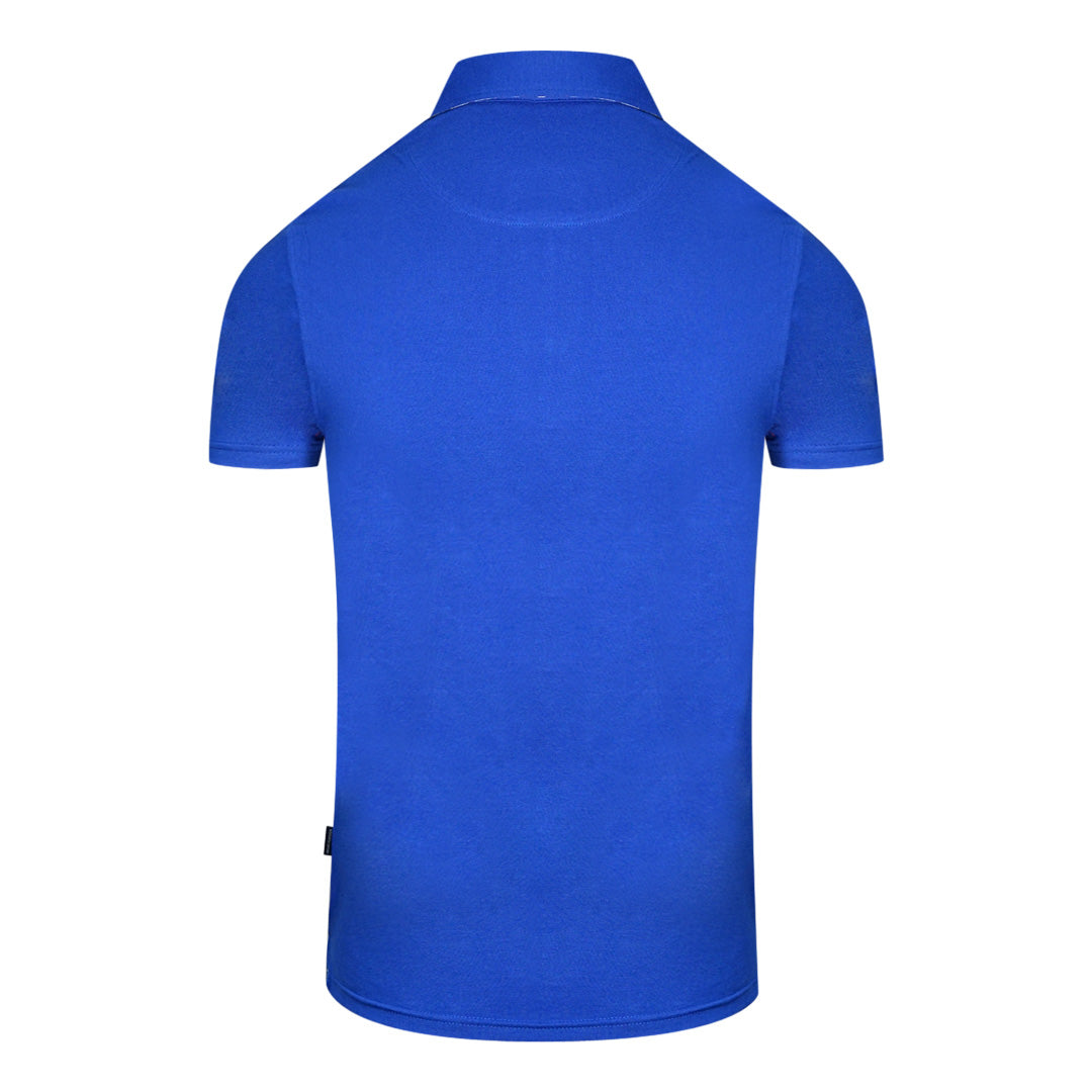 Aquascutum London Bold Logo Blue Polo Shirt