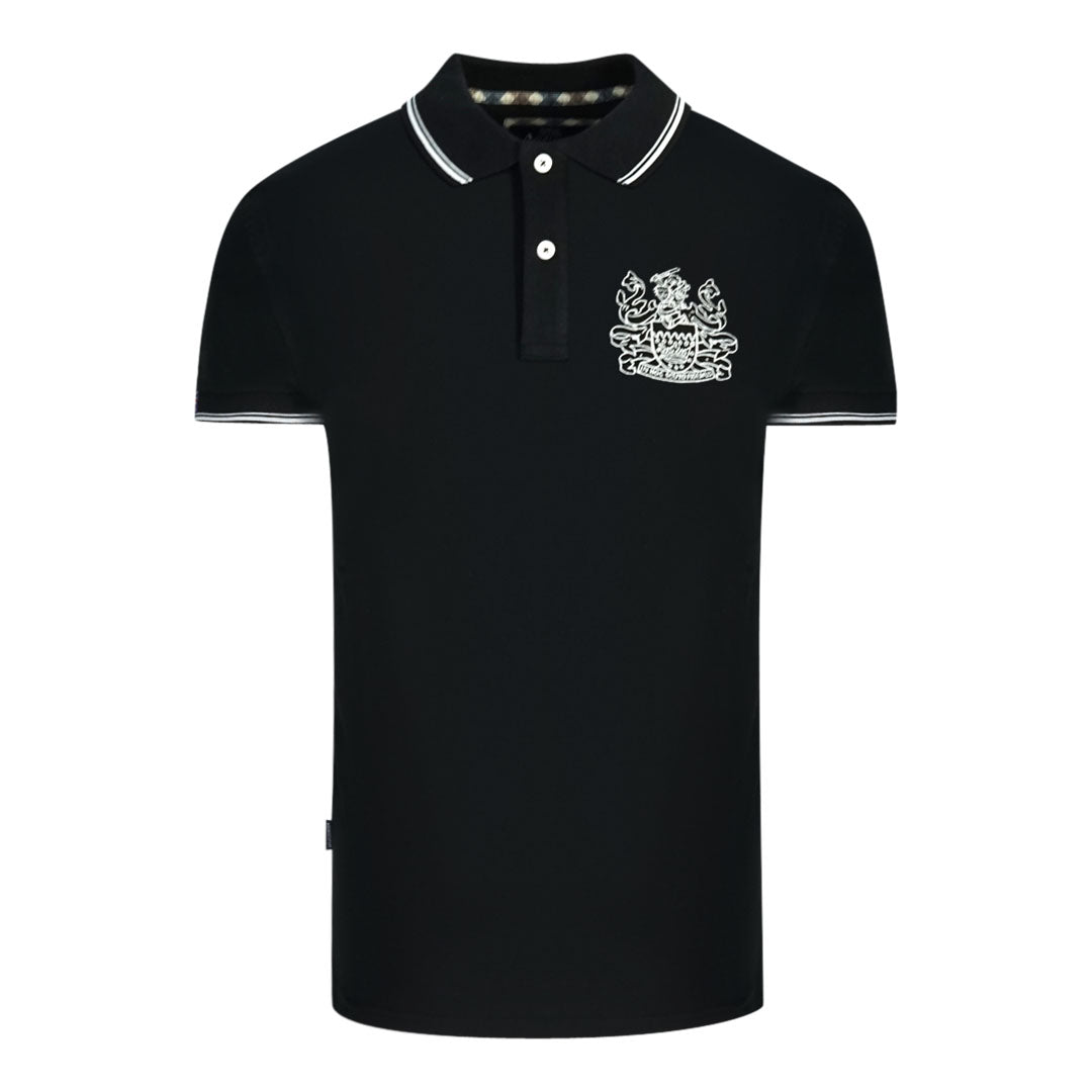 Aquascutum Aldis Tipped Black Polo Shirt - XKX LONDON