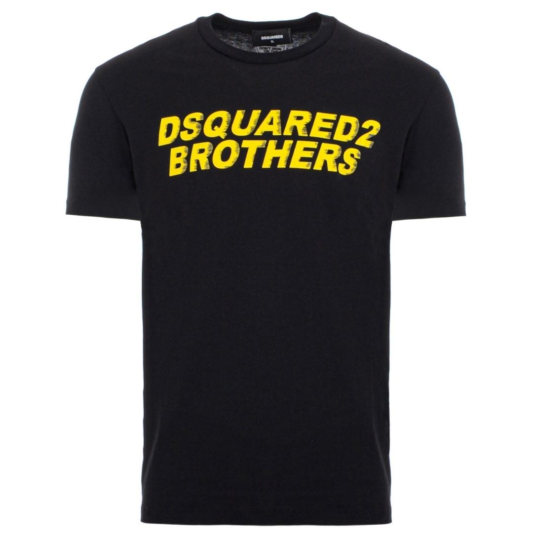 Dsquared2 Brothers Fading Logo Black T-Shirt