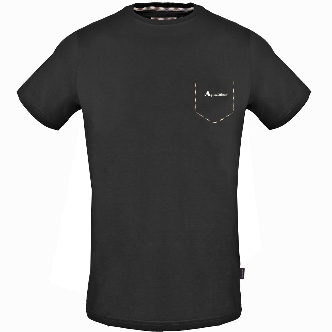 Aquascutum TSIA07 99 Black T-Shirt - XKX LONDON