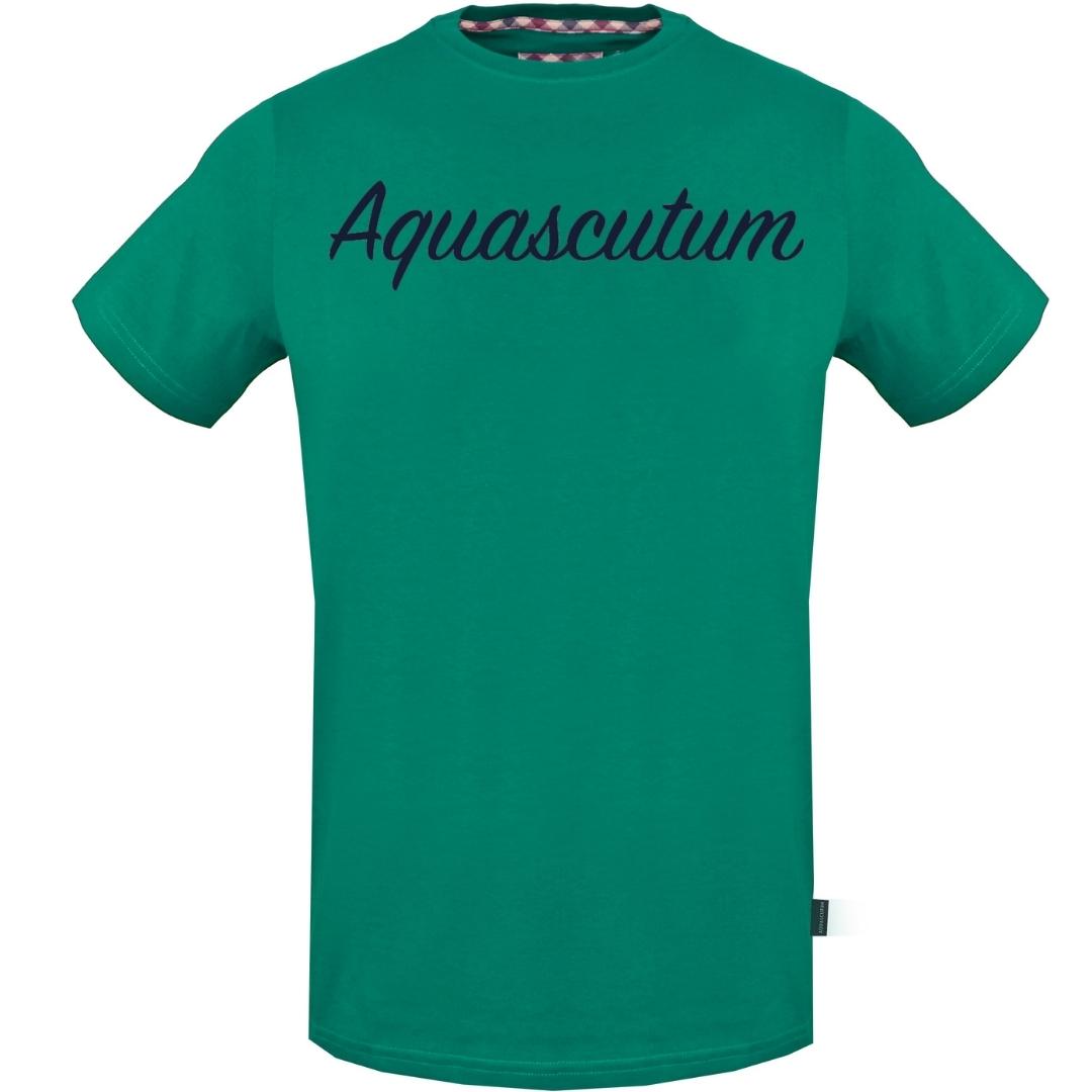 Aquascutum TSIA131 32 Signature Logo Green T-Shirt - XKX LONDON