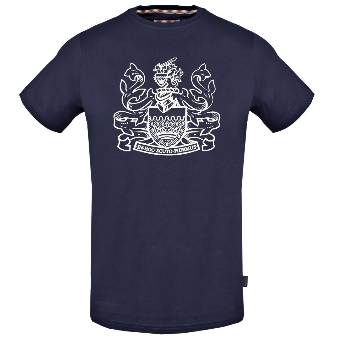 Aquascutum Aldis Crest Navy Blue T-Shirt